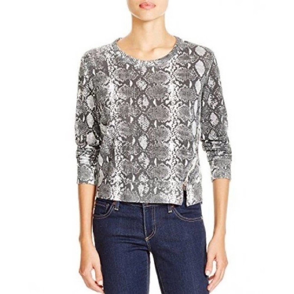 Sundry Python Side Zip Pullover Sweatshirt Small - image 1